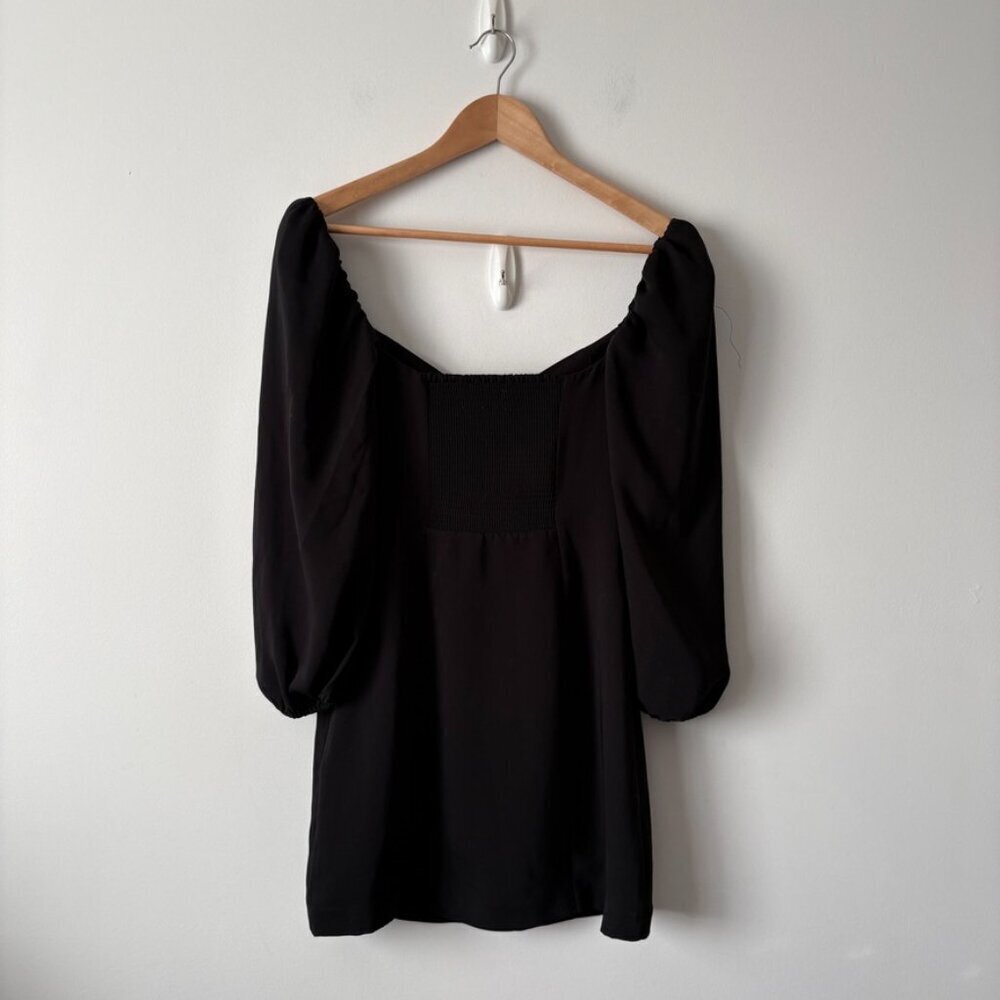 Aritzia Wilfred Novella Dress Long Sleeve Sweetheart Romantic Black Size 4 - Picture 5 of 7